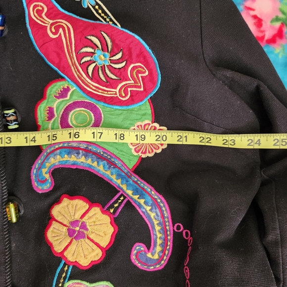 Indigo Moon Black Jacket with Colorful Embroidery - Picture 7 of 10